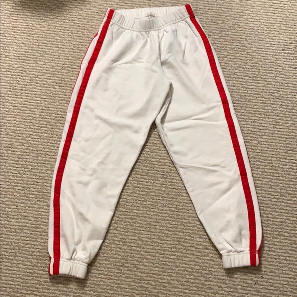 Brandy Melville white and red striped sweat pants